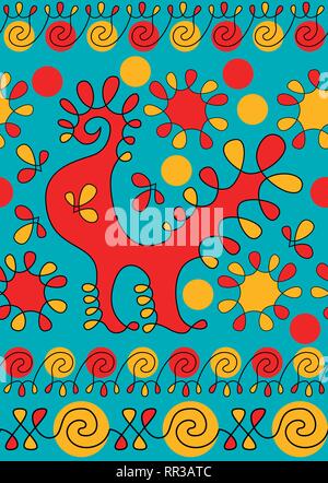 Pysanky Ornament. Ukrainischen ethnischen Muster für Eier zu verzieren. Horizontale Streifen Muster. Nahtlose Muster Stock Vektor