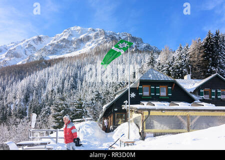 Puchberg am Schneeberg Schneeberg: Mountain North Face, Berghütte Edelweißhütte in Wiener Alpen, Alpen, Niederösterreich, Lower Austria, Austria Stockfoto