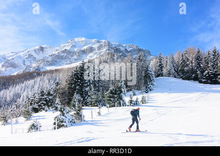 Puchberg am Schneeberg Schneeberg: Mountain North Face, Ski Tour Tourer in Wiener Alpen, Alpen, Niederösterreich, Lower Austria, Austria Stockfoto