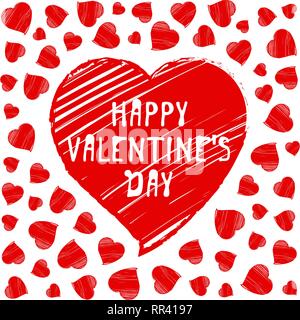 Happy Valentines Tag Grußkarte, Postkarte. Stock Vektor
