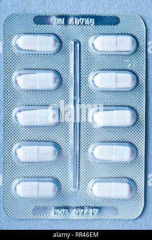 Kapseln in einer Blisterpackung Stockfoto