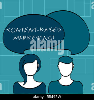 Text Zeichen zeigen Content Marketing basiert. Konzeptionelle Foto Werbung erstellen Verteilen wertvolle Daten Stockfoto