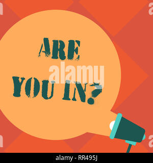 Handschrift Text sind Sie in. Konzept Sinn gefragt werden, wenn sie eingeschaltet sind Kompromiss mit einer bestimmten Ursache leer Rund Farbe Sprechblase Aus M Stockfoto