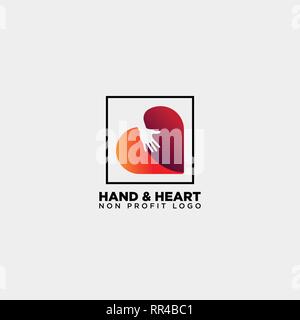 Liebe Pflege geben Herz logo template Vector Illustration icon-Element isoliert-Vektor Stock Vektor
