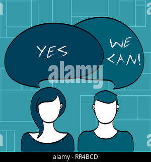 Text Zeichen angezeigt Yes We Can. Konzeptionelle foto Motivation zu etwas haben die genug Kraft zu gehen halten Sie Stockfoto