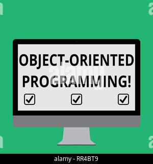 Handschrift text Objektorientierte Programmierung. Begriff Sinne Sprache Modell Objekte statt als Aktionen Stockfoto