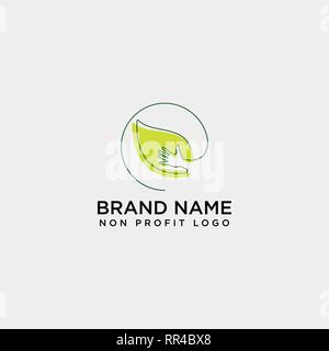 Eco Leaf hand care Logo template Vector Illustration icon-Element isoliert-Vektor Stock Vektor