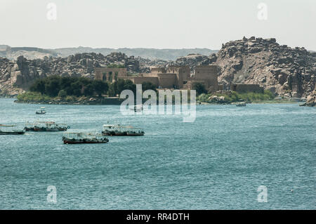 Assuan, Ägypten - 17. April 2008: Der Tempel der Isis auf Philae in der Nähe der Assuan Staudamm am Nil. Ägypten Stockfoto