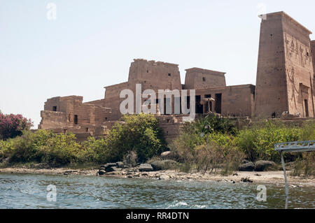 Assuan, Ägypten - 17. April 2008: Der Tempel der Isis auf Philae in der Nähe der Assuan Staudamm am Nil. Ägypten Stockfoto