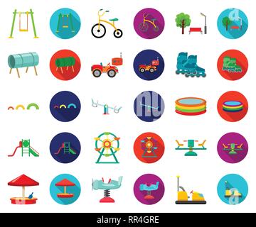 Kunst, Anziehung, Stoßfänger, Auto, Karussell, Cartoon, flach, Kindheit, Sammlung, Design, Entertainment, Equipment, Ferris, Spiel, Haus, Icon, Illustration, Inline, isoliert, Logo, Park, Flugzeug, playgarden, Spielplatz, Vergnügen, Pool, rc, Sandkasten, Scooter, Wippe, Satz, Zeichen, Schlittschuhe, Schlitten, Feder, Schwimmen, Swing, Symbol, Reifen, Baum, Dreirad, Tunnel, Vector, Web, Rad Vektor Vektoren, Stock Vektor