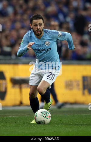 London, Großbritannien. 24 Feb, 2019. London, Großbritannien. 13 Nov, 2018. Bernardo Silva von Manchester City während der carabao Cup Finale zwischen Chelsea und Manchester City an der Stamford Bridge am 24. Februar 2019 in London, England. (Foto von Paul Chesterton/phcimages.com) Credit: PHC Images/Alamy Live NewsEditorial nur verwenden, eine Lizenz für die gewerbliche Nutzung erforderlich. Keine Verwendung in Wetten, Spiele oder einer einzelnen Verein/Liga/player Publikation. von Paul Chesterton/phcimages.com) Credit: PHC Images/Alamy leben Nachrichten Stockfoto
