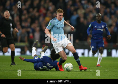 London, Großbritannien. 24 Feb, 2019. London, Großbritannien. 13 Nov, 2018. Kevin De Bruyne von Manchester City während der carabao Cup Finale zwischen Chelsea und Manchester City an der Stamford Bridge am 24. Februar 2019 in London, England. (Foto von Paul Chesterton/phcimages.com) Credit: PHC Images/Alamy Live NewsEditorial nur verwenden, eine Lizenz für die gewerbliche Nutzung erforderlich. Keine Verwendung in Wetten, Spiele oder einer einzelnen Verein/Liga/player Publikation. von Paul Chesterton/phcimages.com) Credit: PHC Images/Alamy leben Nachrichten Stockfoto