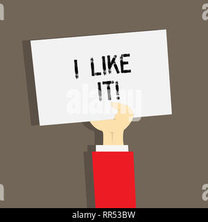 Wort schreiben Text ich mag es. Business Konzept für mit etwas sehen, Daumen hoch folgende Netzwerk zu freuen. Stockfoto