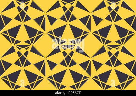 Nahtlose, abstrakte Muster mit Dreieck Formen in gelben und blauen Farben. Bold, geometrischen und moderne vector Art. Stock Vektor