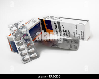 Slow Release Metformin und linagliptin (Trajenta) Medikamente für Diabetes Typ 2 Stockfoto