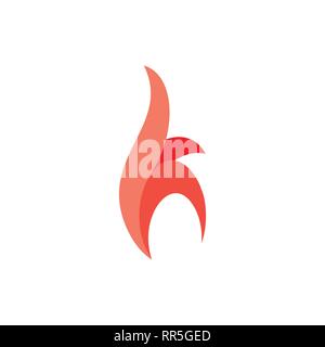 Buchstabe h fire red flame Design logo Vektor Stock Vektor