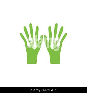 Care Hand Liebe negative Space Design Einrichtung Vektor Stock Vektor