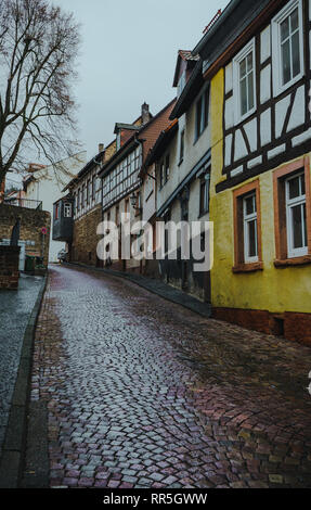 Alte Straßen in Gelnhausen Deutschland Stockfoto