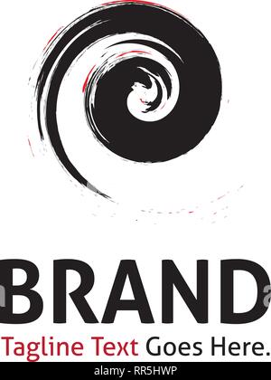 Swirl Kreis schwarz abstarct Vektor Logo Design Stock Vektor
