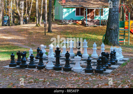 Riesige Schach, Schach, Campingplatz "Nesterovsky arinovo", Bezirk, Region Kaliningrad, Russland, Oktober 2018 Stockfoto