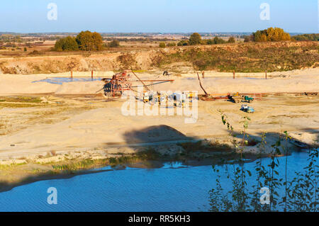 Sand Sand Steinbruch, Bergbau und Gewinnung von Steinen und Erden Stockfoto