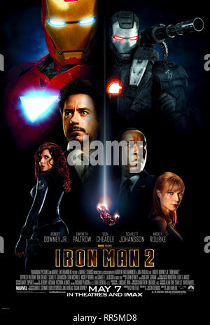 Iron Man 2 (2010) unter der Regie von Jon Favreau und Hauptdarsteller Robert Downey Jr., Mickey Rourke und Gwyneth Paltrow. Russische Wissenschaftler Ivan Vanko entwickelt seinen eigenen Exoskelett und versucht, den Tod seines Vaters zu rächen. Stockfoto