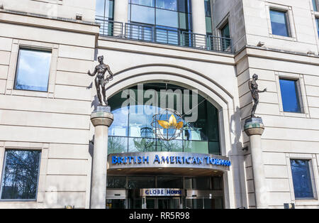 Globe House, Hauptsitz von börsennotierten Unternehmen British American Tobacco (BAT) im Temple Place, London WC2 Stockfoto