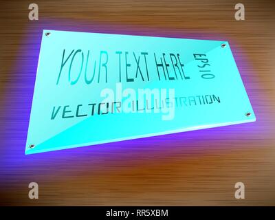 Acryl label LED-Dekoration auf dem Etikett. Stock Vektor