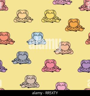 Lion sleeping doodle with seamless background. Stock Vektor