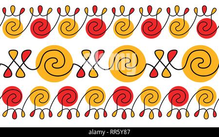 Pysanky Ornament. Ukrainische Muster für Eier zu verzieren. Horizontale Streifen Muster. Nahtlose Muster Stock Vektor