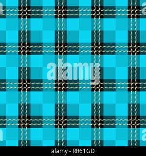 Nahtlose tartan plaid Muster. Karierten Stoff Textur drucken in dunklem Graublau, Marine, Hellblau und Weiß eps 10. Stock Vektor