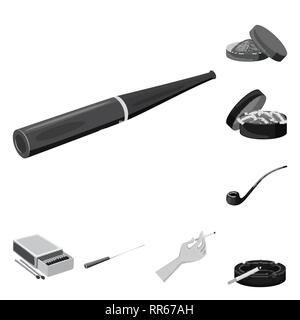 Zigarre, Schnupftabak, Kauen, Rohr, Streichholzschachtel, Mundstück, Hand, Aschenbecher, Lieferung, Sucht, retro, Box, Halter, arm, Glas, Container, schädlich, Classic, Holz, Modell, Feuer, Missbrauch, Genuss, Bad, Flame, Zubehör, Männer, Addict, Gesundheit, Nikotin, Rauchen, Statistiken, verweigern, Stop, anti, Gewohnheit, Zigaretten, Tabak, Set, Vector, Icon, Illustration, isoliert, Sammlung, Design, Element-, Grafik-, Zeichen-, Mono-, Vektor, Vektoren, grau Stock Vektor