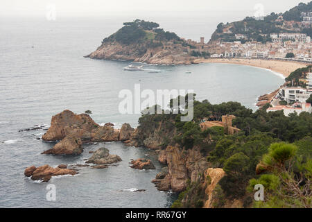 Mediterrane Küste von Tossa de Mar, Costa Brava, Katalonien, Spanien Stockfoto