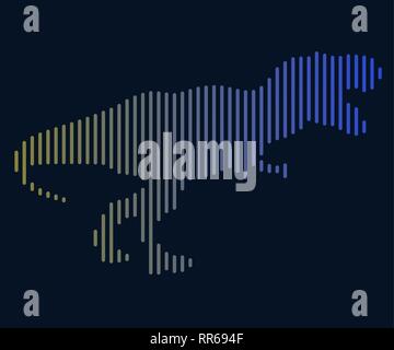 Die lineare Abbildung: ein Dinosaurier. Logo Stock Vektor