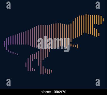 Die lineare Abbildung: ein Dinosaurier. Logo Stock Vektor