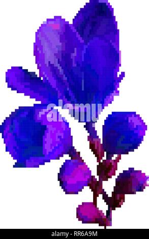 Wiese Blumen pixel Vector Illustration auf weißem Hintergrund Stock Vektor