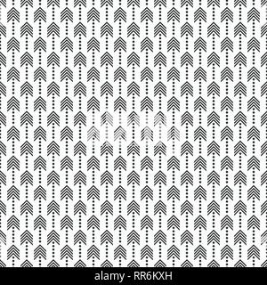 Zusammenfassung nahtlose Muster der Pfeile. Regelmäßig wiederkehrende geometrische Formen. Gepunktete Linien. Vector Hintergrund. Stock Vektor