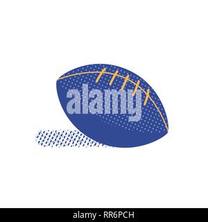 American Football flaches handgezeichnetes Vektor-Farbsymbol. Stock Vektor