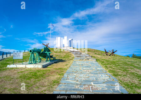 Roupel Festung in der Griechischen Buglarian Grenzen, Denkmal des Zweiten Weltkrieges, Griechenland. Stockfoto