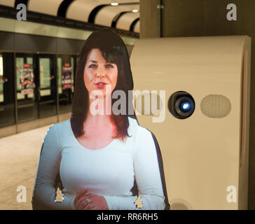 British Airways holographische Displays, Heathrow Terminal 5, London, England, UK, GB. Stockfoto