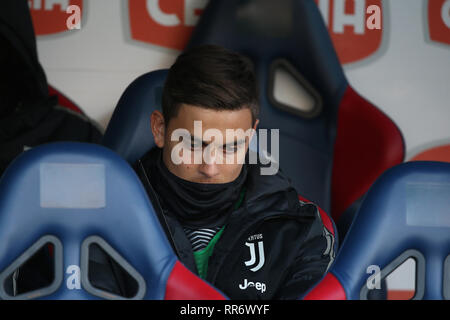 Bologna, Italien. 24 Feb, 2019. Fußball, Serie A TIM 2018-19 - BOLOGNA JUVENTUS 0-1 dargestellt: DYBALA Credit: Unabhängige Fotoagentur/Alamy leben Nachrichten Stockfoto