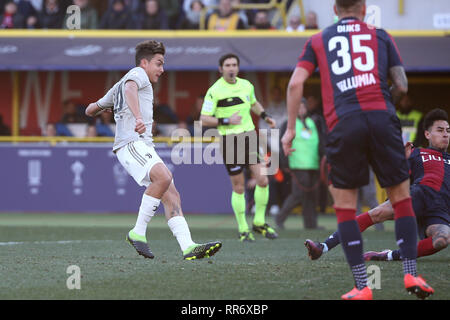 Bologna, Italien. 24 Feb, 2019. Fußball, Serie A TIM 2018-19 - BOLOGNA JUVENTUS 0-1 dargestellt: DYBALA Credit: Unabhängige Fotoagentur/Alamy leben Nachrichten Stockfoto