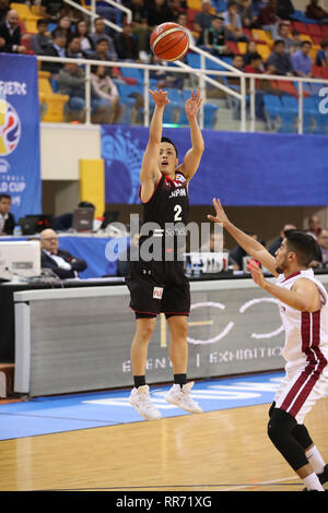 Doha, Katar. 24 Feb, 2019. Japans Yuki Togashi während der FIBA Basketball WM 2019 asiatischen Qualifier zweite Runde Gruppe F Spiel zwischen Katar und Japan in Doha, Katar, 24. Februar 2019. Credit: Yoshio Kato/LBA/Alamy leben Nachrichten Stockfoto