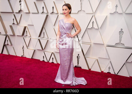 Hollywood, Kalifornien, USA. Februar 2019. USA, 24. Februar 2019. 24. Februar 2019 - Hollywood, Kalifornien - Emilia Clarke. 91. Annual Academy Awards der Academy of Motion Picture Arts and Sciences im Hollywood & Highland Center. Foto: A.P.A.S.AdMedia Stockfoto