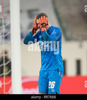 Düsseldorf, Deutschland. 23 Feb, 2019. Torwart Christian MATHENIA (N) enttäuscht, Fußball 1. Fussballbundesliga, 23. Spieltag Fortuna Düsseldorf (D) - FC Nürnberg (N), 23.02.2019 in Düsseldorf/Deutschland. ##DFL-Bestimmungen verbieten die Verwendung von Fotografien als Bildsequenzen und/oder quasi-Video## | Verwendung der weltweiten Kredit: dpa/Alamy leben Nachrichten Stockfoto