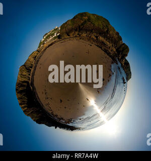 Ein 360 Grad Panorama Bild der Hoffnung Cove in South Devon. Stockfoto