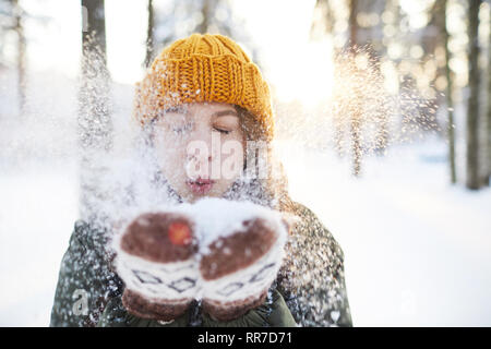 Spaß im Winter Park Stockfoto