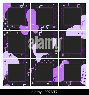 Vektor endlose bearbeitbaren Vorlage für soziale Netzwerke. Design quadrat Hintergründe für Social Media. Stock Vektor