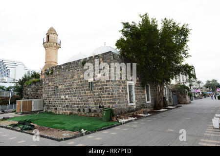 Die alten Al Bakhri Moschee auf der Tiberias Promenade. Stockfoto