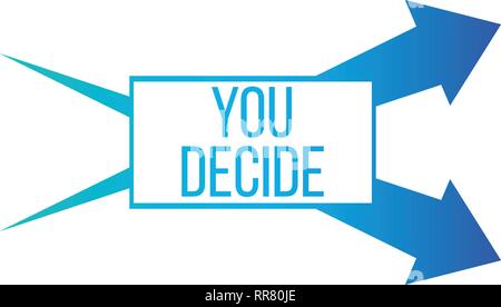 Blaue Pfeile nach oben und unten. Börse Konzept show über Gewinn und Verlust des Händlers entscheiden Sie, welche Art und Weise. Stock Vektor